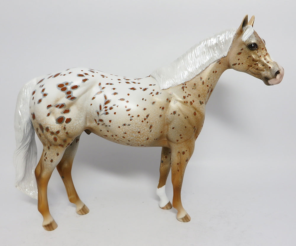 BRICKLE-OOAK CUSTOM GOLDEN PALOMINO APPALOOSA MODEL HORSE WHS 2017