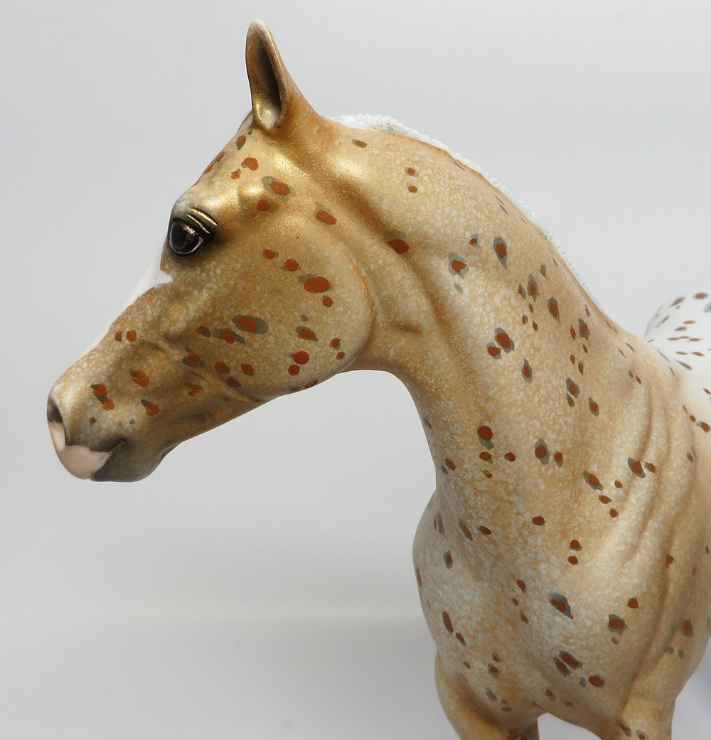 BRICKLE-OOAK CUSTOM GOLDEN PALOMINO APPALOOSA MODEL HORSE WHS 2017