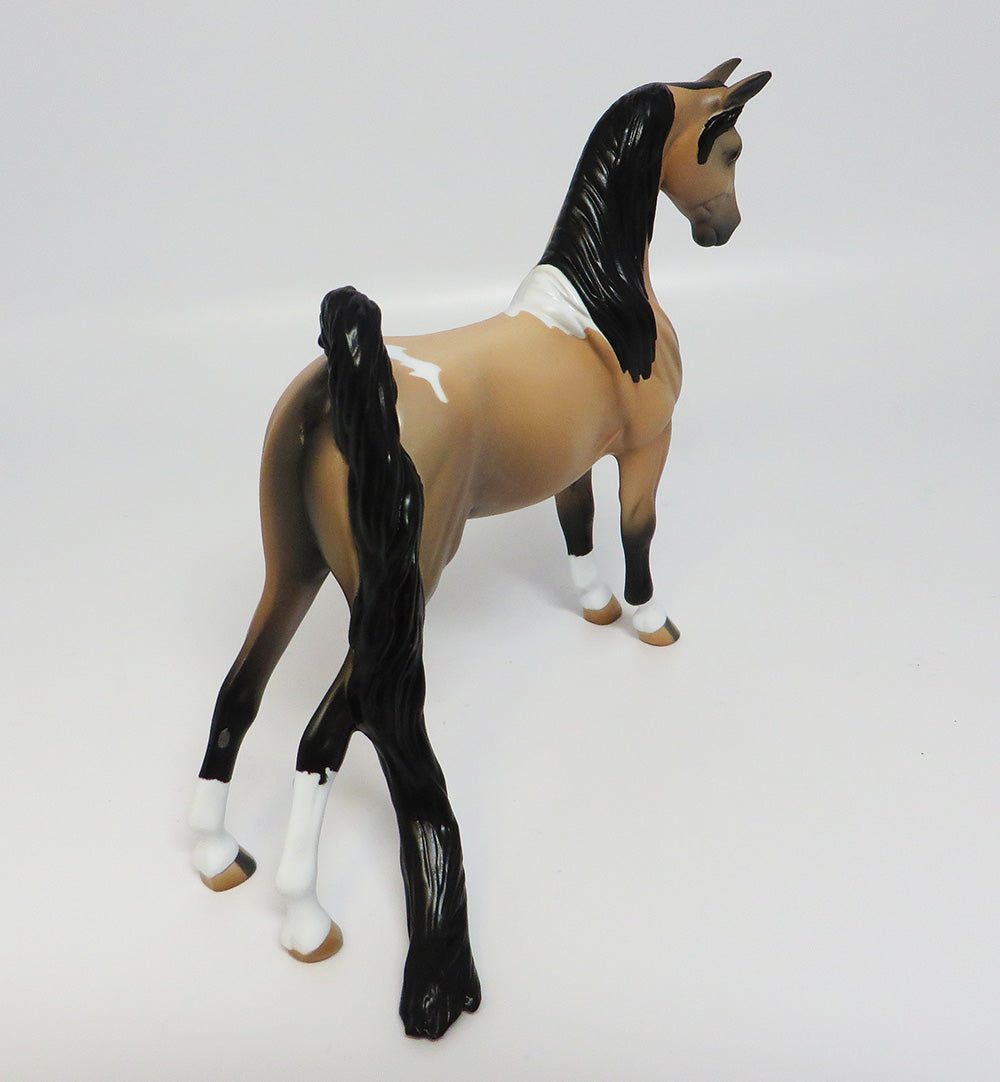 LILAH-OOAK BUCKSKIN PINTO SADDLEBRED PEBBLES MODEL HORSE 5/26/17