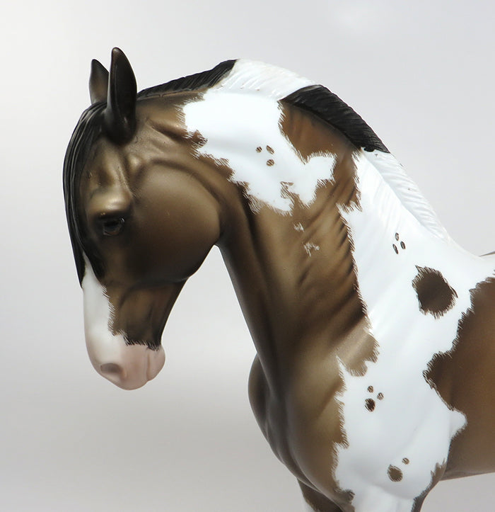COSTA-OOAK DAPPLED ETCHED BUCKSKIN PAINT ANDALUSIAN MODEL HORSE 7-15
