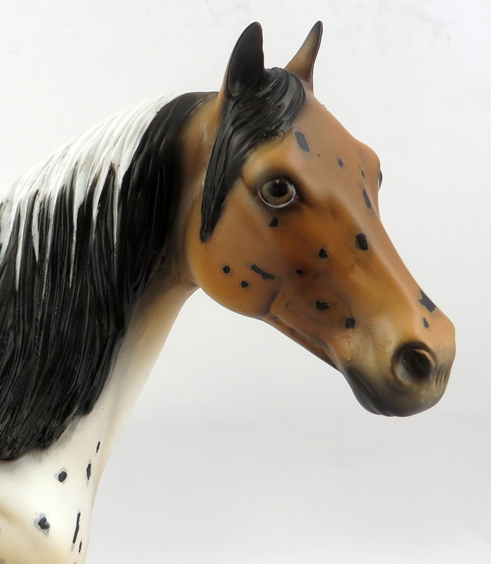 UNDER THE MISTLETOE-OOAK BAY APPALOOSA ISH MODEL HORSE 12/20