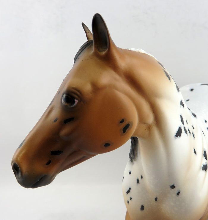 UNDER THE MISTLETOE-OOAK BAY APPALOOSA ISH MODEL HORSE 12/20