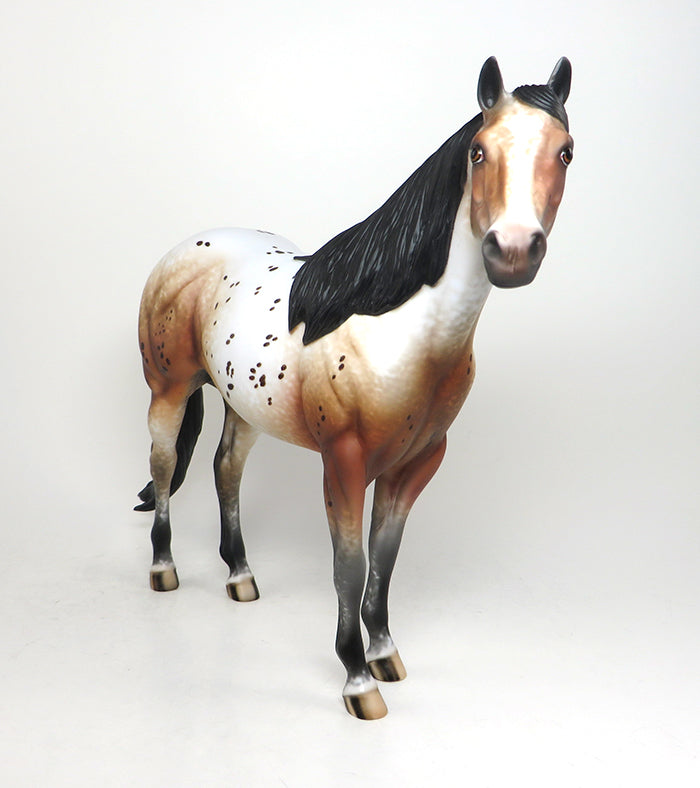 RED FOX - OOAK BAY APPALOOSA ISH MODEL HORSE by AL - 1/22