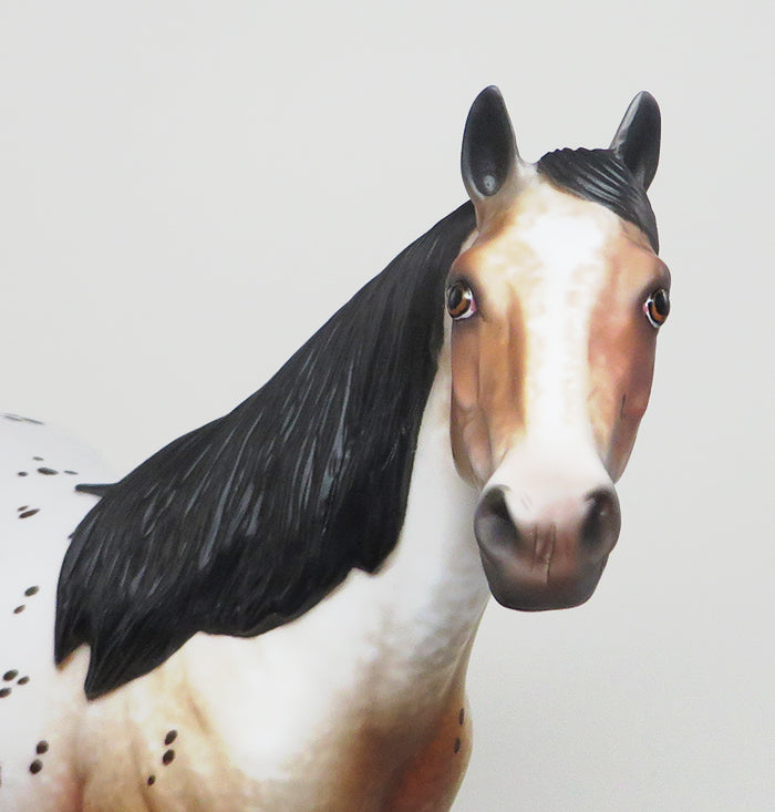RED FOX - OOAK BAY APPALOOSA ISH MODEL HORSE by AL - 1/22