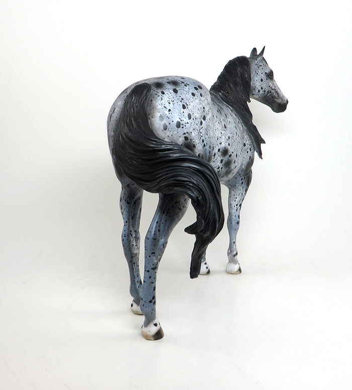 BLACKFOOT - OOAK BLACK APPALOOSA ISH MODEL HORSE by AL - 1/22