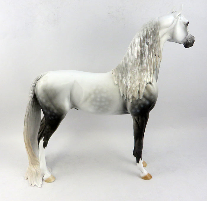 LOVE HURTS-OOAK DAPPLE GREY PUDDLE TAIL ARABIAN MODEL HORSE 12/20