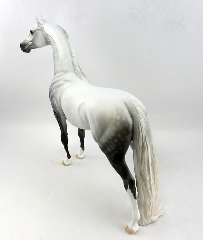 LOVE HURTS-OOAK DAPPLE GREY PUDDLE TAIL ARABIAN MODEL HORSE 12/20