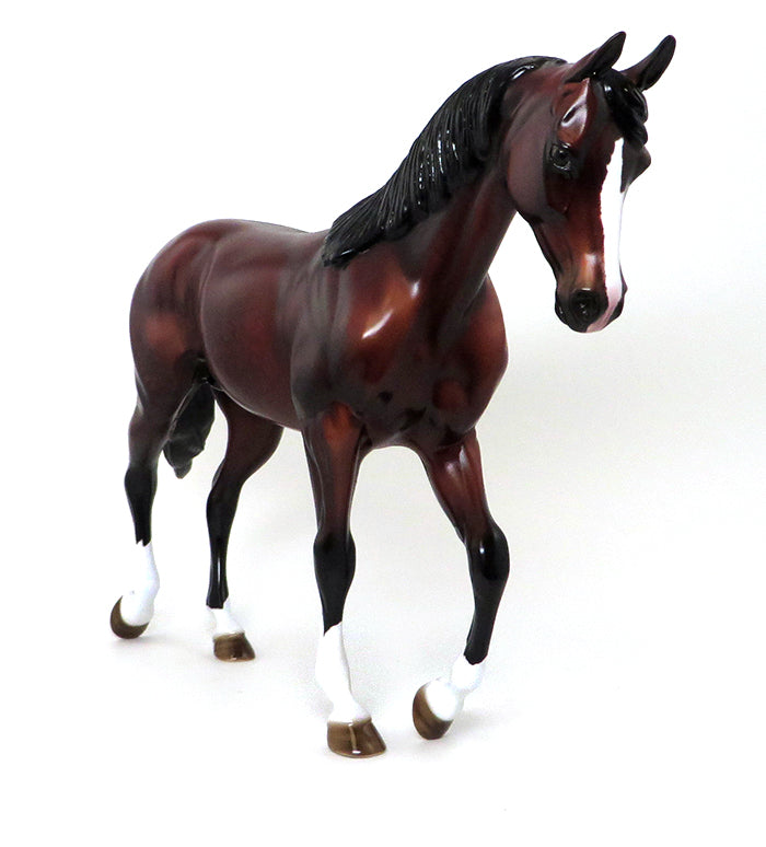 CRIMSON TIDES - OOAK DAPPLED BAY THOROUGHBRED MODEL HORSE - 10/9