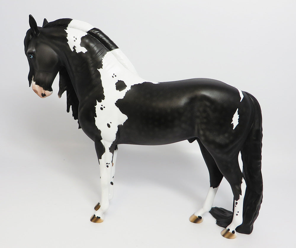 LOCKWOOD~OOAK DAPPLE BLACK PINTO ANDALUSIAN MODEL HORSE 5/26