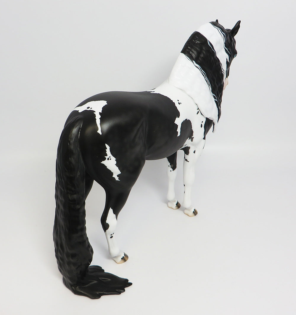LOCKWOOD~OOAK DAPPLE BLACK PINTO ANDALUSIAN MODEL HORSE 5/26