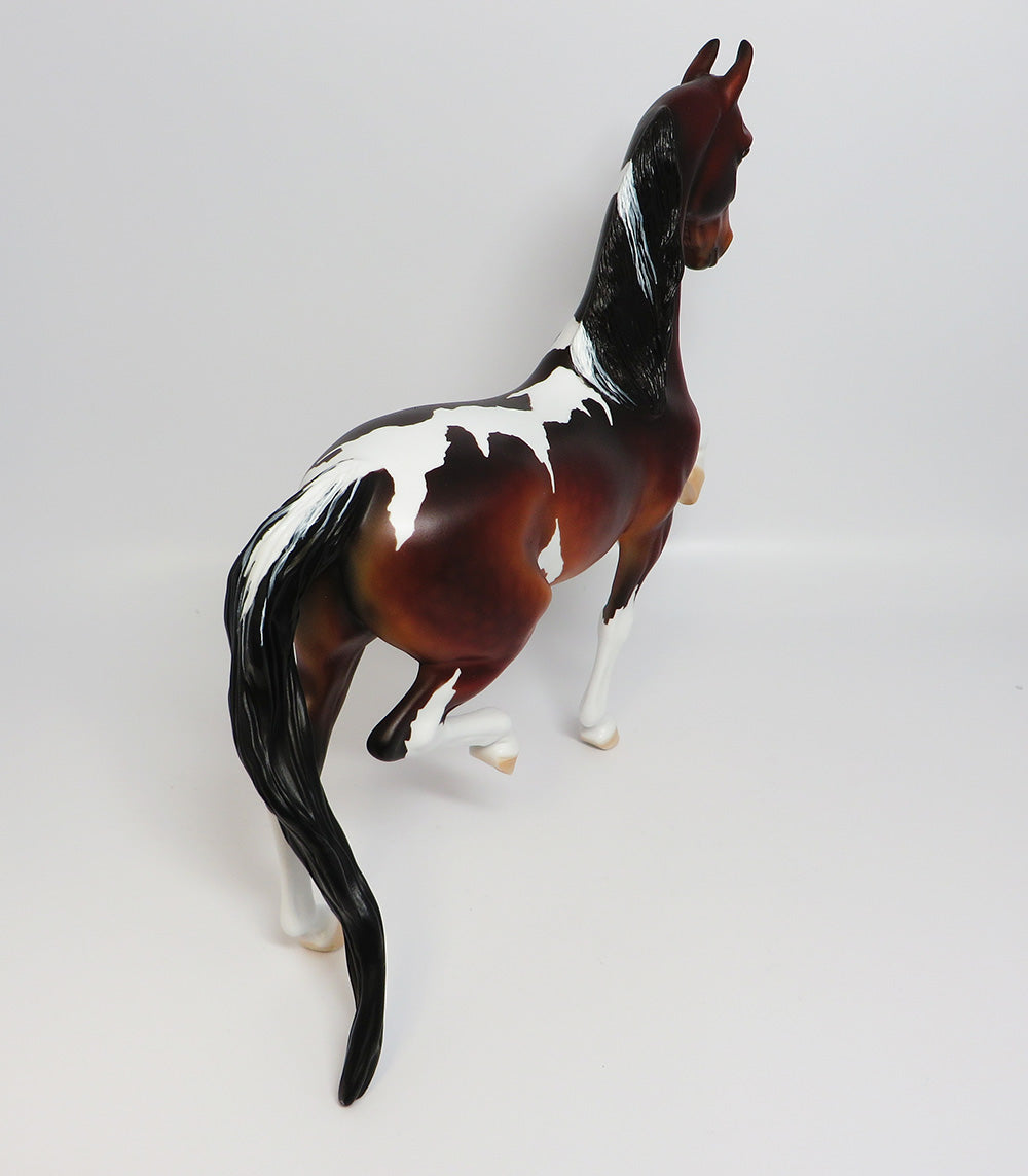 RED VELVET~LE-3 DAPPLE BLACK PINTO SADDLEBRED MODEL HORSE 5/26/17