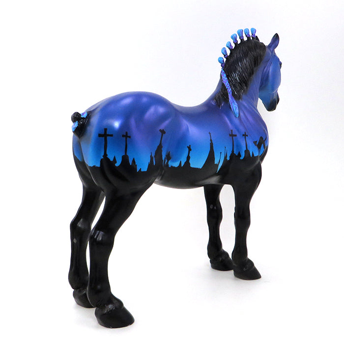 GRAVE DIGGER 6-DRAFTER-BLUE-HALLOWEEN DECORATOR-OOAK 10/7