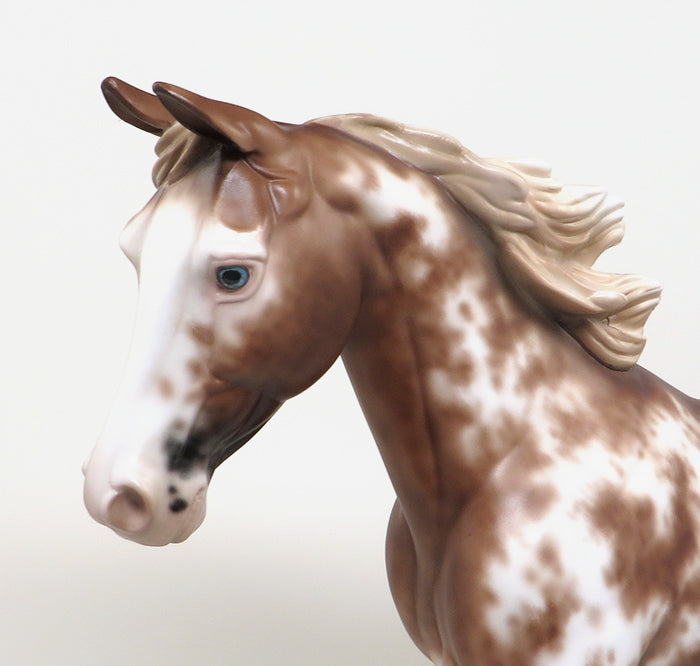BLAZER - OOAK CHESTNUT SABINO PALOUSE MODEL HORSE by SHERYL LEISURE - 1/25