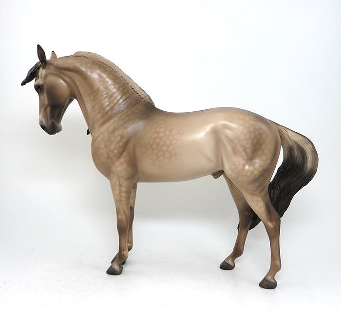 CUMULUS - OOAK DAPPLE BUCKSKIN ANDALUSIAN MODEL HORSE by SHERYL LEISURE - 1/22