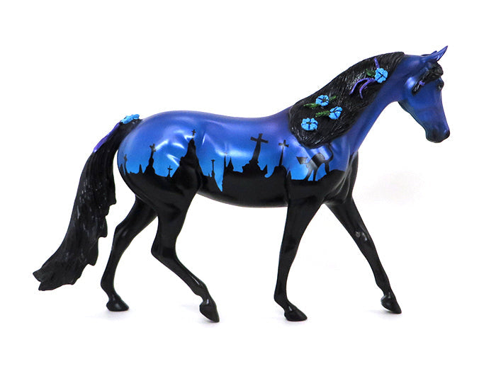 GRAVE DIGGER 4-PONY- BLUE-HALLOWEEN DECORATOR-OOAK 10/7