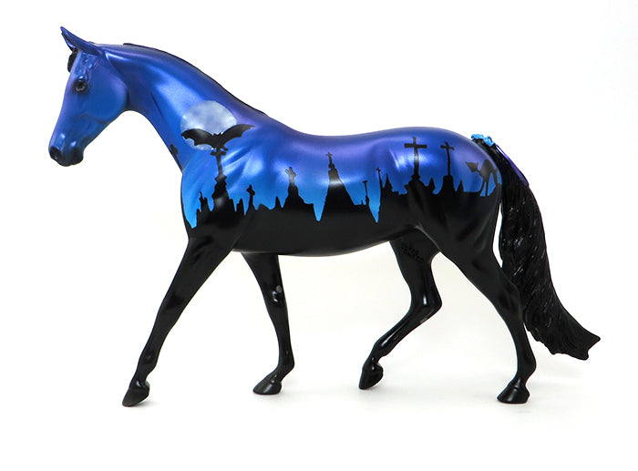 GRAVE DIGGER 4-PONY- BLUE-HALLOWEEN DECORATOR-OOAK 10/7