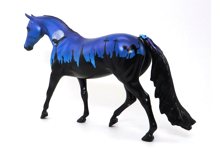 GRAVE DIGGER 4-PONY- BLUE-HALLOWEEN DECORATOR-OOAK 10/7
