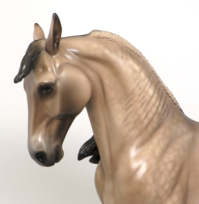 CUMULUS - OOAK DAPPLE BUCKSKIN ANDALUSIAN MODEL HORSE by SHERYL LEISURE - 1/22