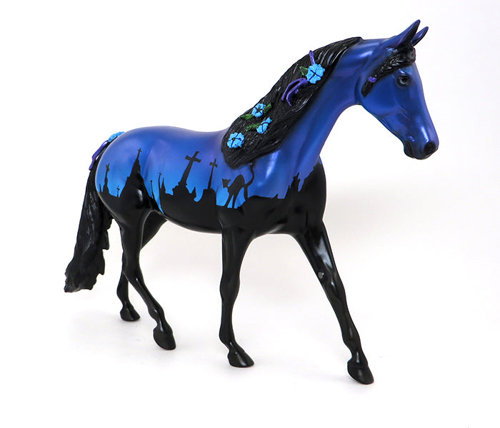 GRAVE DIGGER 4-PONY- BLUE-HALLOWEEN DECORATOR-OOAK 10/7