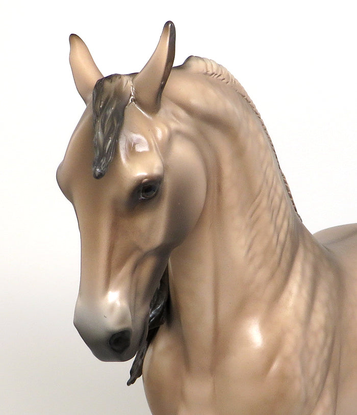 CUMULUS - OOAK DAPPLE BUCKSKIN ANDALUSIAN MODEL HORSE by SHERYL LEISURE - 1/22