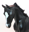 ONE HOT INTIMIDATOR - OOAK DAPPLE BLACK PAINT THOROUGHBRED MODEL HORSE - 1/25