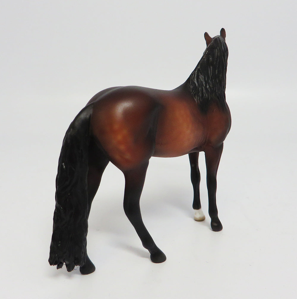 STURGIS-OOAK DAPPLE BAY ANDALUSIAN CHIP MODEL HORSE BY SHERYL LEISURE 5/26/17