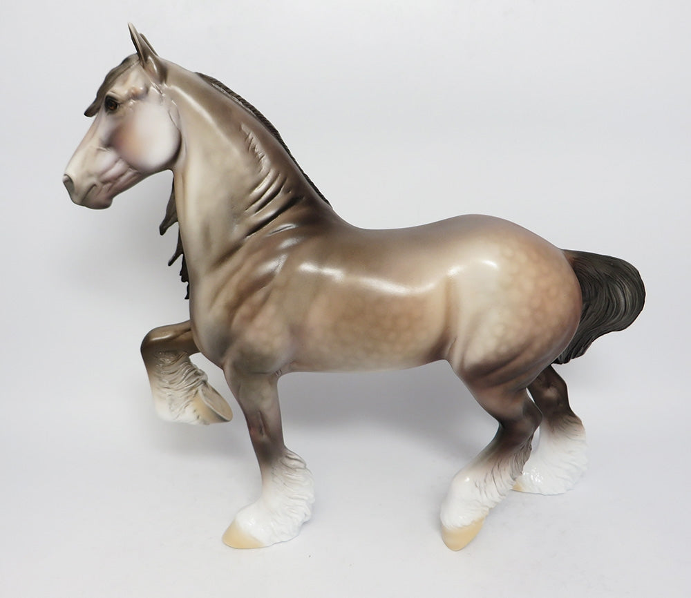 FROSTED ROSE~OOAK ROSE GREY TROTTING DRAFTER MODEL HORSE BY DAWN QUICK 12/12/17