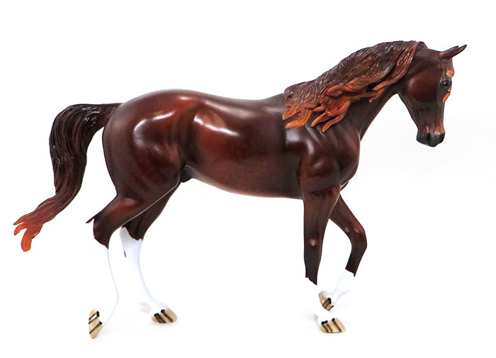 ALIZARIN CRIMSON - OOAK DAPPLE CHESTNUT THOROUGHBRED MODEL HORSE - 10/15