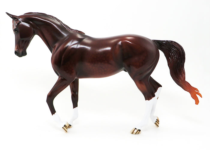 ALIZARIN CRIMSON - OOAK DAPPLE CHESTNUT THOROUGHBRED MODEL HORSE - 10/15