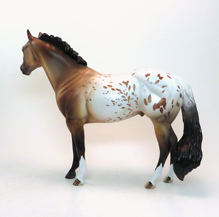 ONE LAST KISS - OOAK BUCKSKIN APPALOOSA ISH MODEL HORSE - 1/29