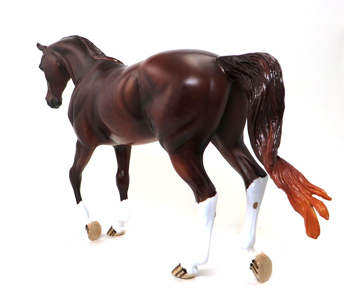 ALIZARIN CRIMSON - OOAK DAPPLE CHESTNUT THOROUGHBRED MODEL HORSE - 10/15