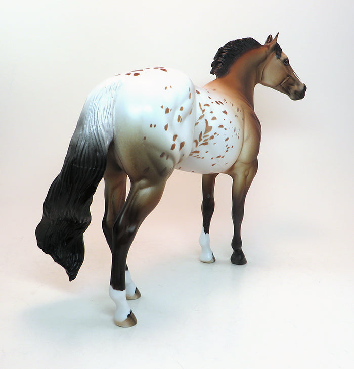 ONE LAST KISS - OOAK BUCKSKIN APPALOOSA ISH MODEL HORSE - 1/29