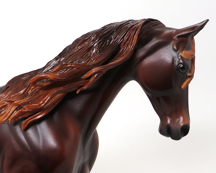 ALIZARIN CRIMSON - OOAK DAPPLE CHESTNUT THOROUGHBRED MODEL HORSE - 10/15