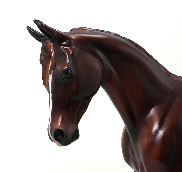 ALIZARIN CRIMSON - OOAK DAPPLE CHESTNUT THOROUGHBRED MODEL HORSE - 10/15