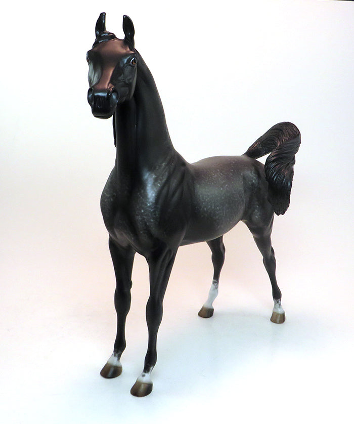 BLACK LACE - OOAK DAPPLE BLACK ARABIAN MODEL HORSE - 1/28