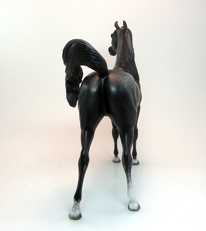 BLACK LACE - OOAK DAPPLE BLACK ARABIAN MODEL HORSE - 1/28