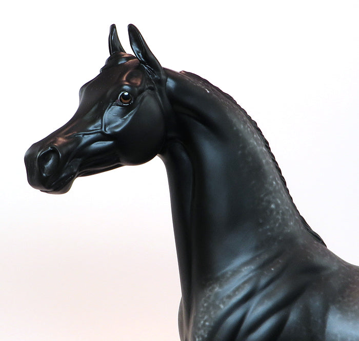 BLACK LACE - OOAK DAPPLE BLACK ARABIAN MODEL HORSE - 1/28