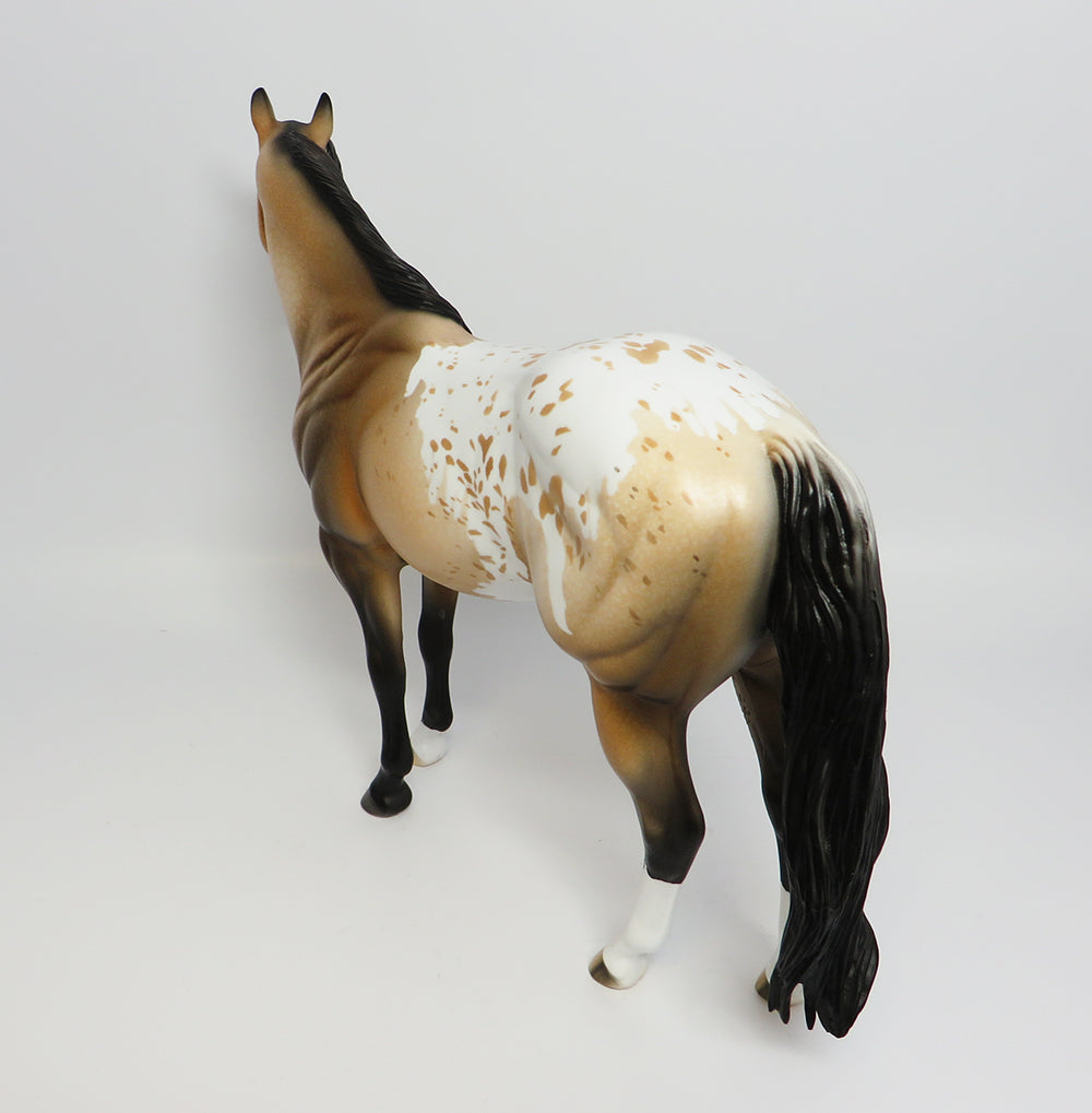 SHUDDER~OOAK BUCKSKIN APPALOOSA ISH MODEL HORSE 6/2/17