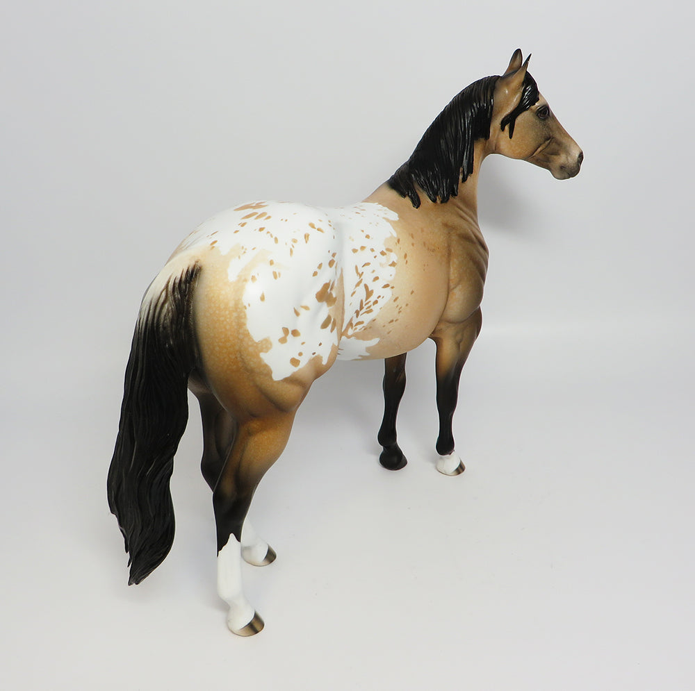 SHUDDER~OOAK BUCKSKIN APPALOOSA ISH MODEL HORSE 6/2/17