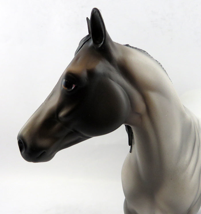 ONE O&#39;CLOCK CALL-OOAK BLUE ROAN RABICANO ISH MODEL HORSE 12/22