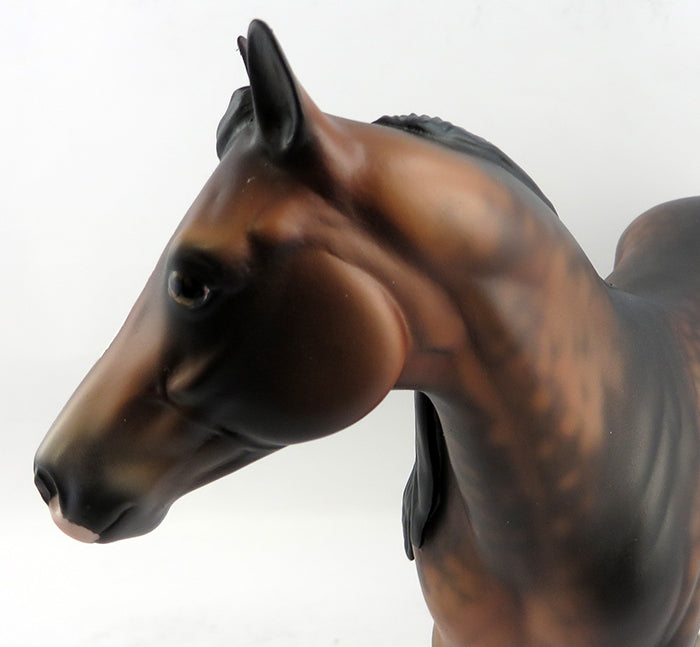 KISS MY ZIP-OOAK STAR DAPPLE BAY ISH BY SHERYL LESIURE MODEL HORSE 12/22