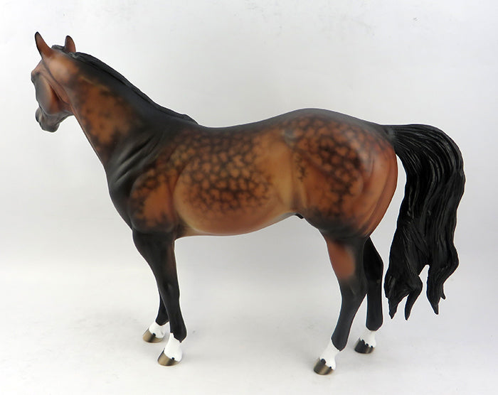 KISS MY ZIP-OOAK STAR DAPPLE BAY ISH BY SHERYL LESIURE MODEL HORSE 12/22