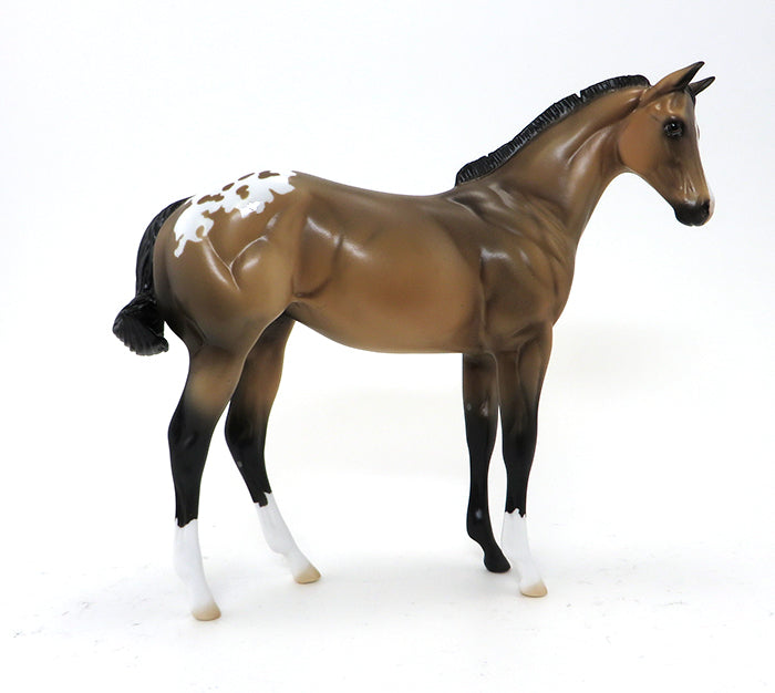 BAM BAM - BUCKSKIN BLANKET APPALOOSA WEANLING MODEL HORSE - 10/12