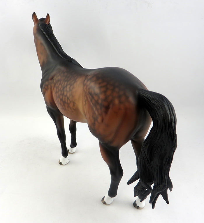 KISS MY ZIP-OOAK STAR DAPPLE BAY ISH BY SHERYL LESIURE MODEL HORSE 12/22