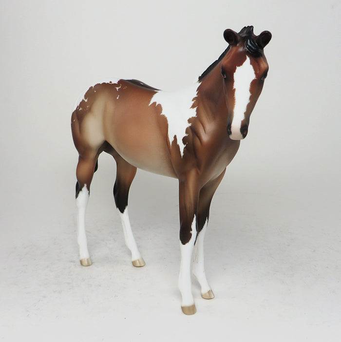 TICKLE MY FANCY-OOAK-ETCHED BAY PAINT WEANLING MODEL HORSE 12/10