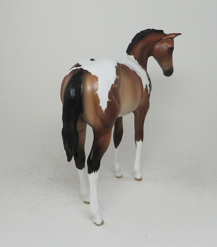 TICKLE MY FANCY-OOAK-ETCHED BAY PAINT WEANLING MODEL HORSE 12/10