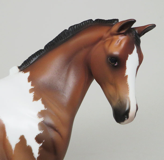 TICKLE MY FANCY-OOAK-ETCHED BAY PAINT WEANLING MODEL HORSE 12/10