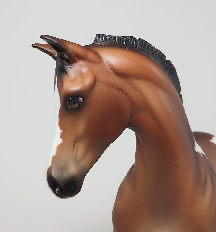 TICKLE MY FANCY-OOAK-ETCHED BAY PAINT WEANLING MODEL HORSE 12/10