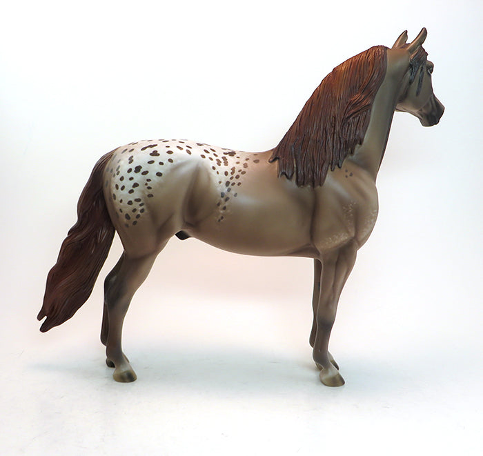 TAKING OVER - OOAK  CHESTNUT APPALOOSA MORGAN MODEL HORSE - 2/5
