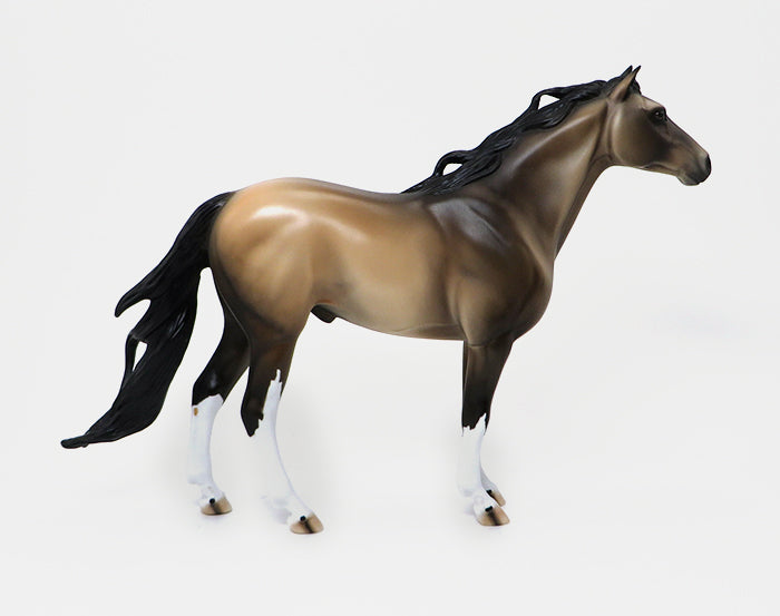 HOPI - OOAK SOOTY BUCKSKIN SPAINISH MUSTANG MODEL HORSE - 10/22
